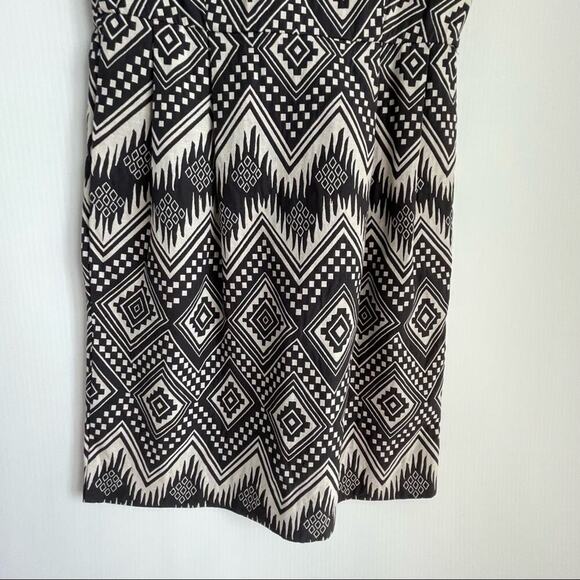 J.Crew diamond okay Aztec geometric sleeveless dress black and cream size 4 - Picture 6 of 12